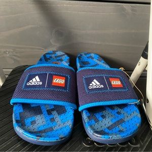 Adidas Adilette Comfort X Lego® Slides Men 8 Women 9 Navy, Blue Rush GW0823
